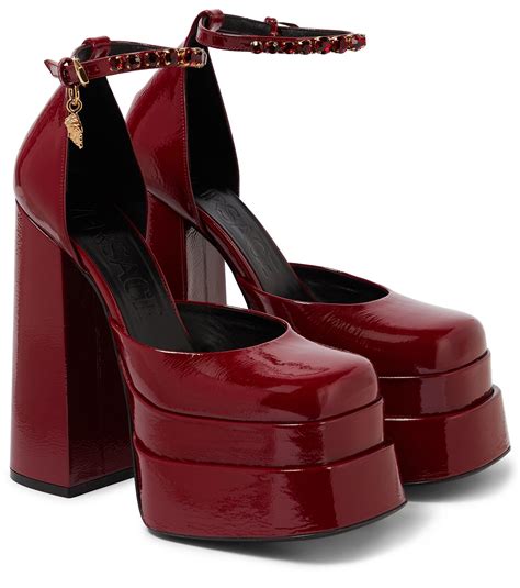 versace medusa sandals red|Versace Medusa detail round heels.